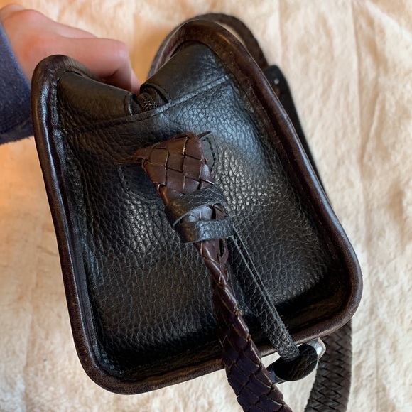 Brighton Black and Brown Leather Rectangle Bag - Picture 6 of 12